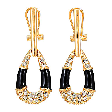 Vintage 18K желтое Позолоченные австрийской Серьги мотаться Rhinestone