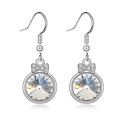Падение Круг с Кристалл серьги болтаться Сделано с элементами Swarovski