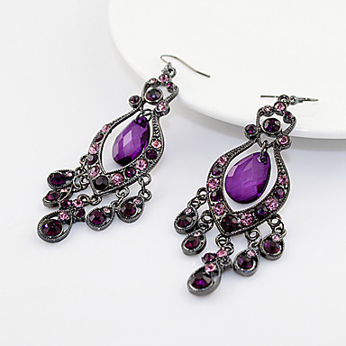Элегантный сплав Rhinestone полые вода падения Кулон Серьги