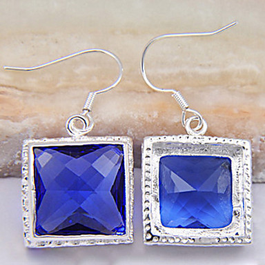 (1 пара) Европейская (площадь) Royal Blue Gem Drop Серьги (Royal Blue)