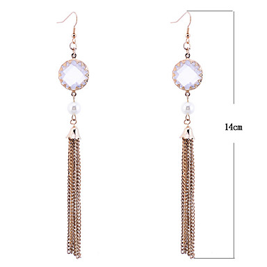 Lureme Позолоченные серьги Rhinestone Кристалл кисточкой
