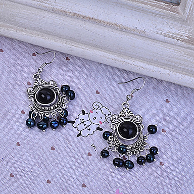 Vintage старинное серебро Droplight Pattern Серьги (разных цветов)