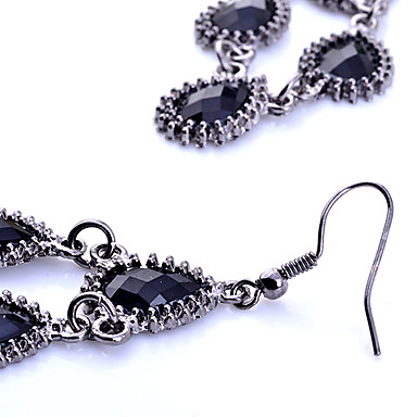 Сплава год сбора винограда Смола Waterdrop серьги с бриллиантами Pattern
