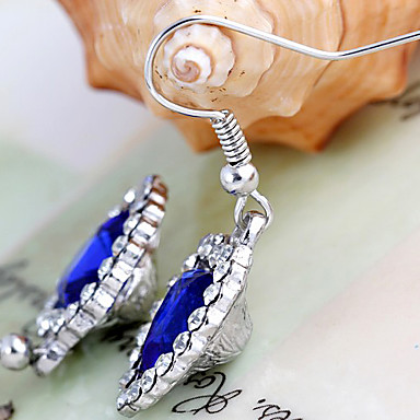 Sweet Heart Of The Ocean Blue Gem Сплав серебра Серьги (1 пара)