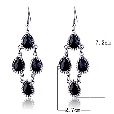 Сплава год сбора винограда Смола Waterdrop серьги с бриллиантами Pattern