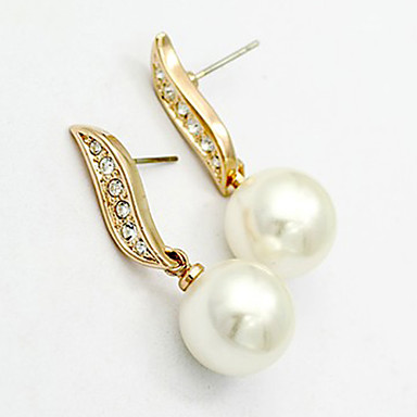 Высококачественного сплава и кристаллов, имитация Pearls18K позолоченные серьги