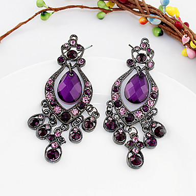 Элегантный сплав Rhinestone полые вода падения Кулон Серьги