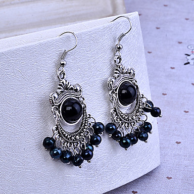 Vintage старинное серебро Droplight Pattern Серьги (разных цветов)