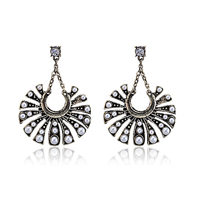 Вентилятор Vintage Pearl Pattern Серьги (бронза)