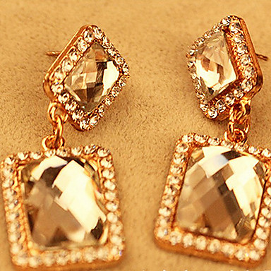 (1 шт) Мода (площадь) Rhinestone золота Серьги (золото)