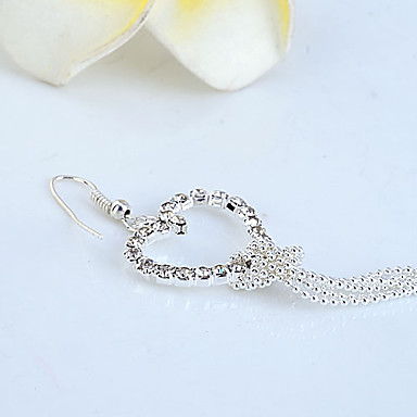 Сплав сердца Pattern кисти Серьги циркон