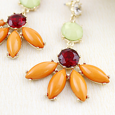 Сплав Rhinestone оранжевый цветок серьги падения
