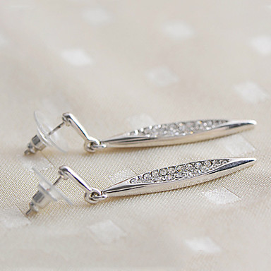 Sweet Стиль длинный отрезок падения Rhinestone Серьги