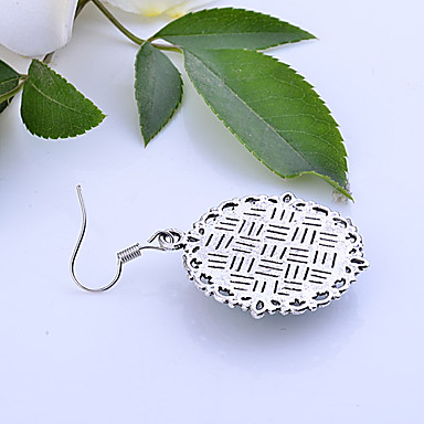 Сплав бирюзовые серьги круглый диск Pattern