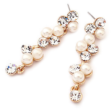 Европейский стиль Pearl White Циркон Серьги