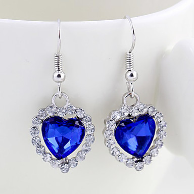 Sweet Heart Of The Ocean Blue Gem Сплав серебра Серьги (1 пара)