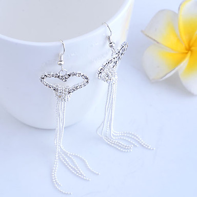 Сплав сердца Pattern кисти Серьги циркон