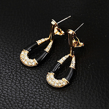 Vintage 18K желтое Позолоченные австрийской Серьги мотаться Rhinestone