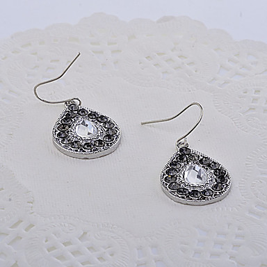 Циркон сплава год сбора винограда Waterdrop Pattern Серьги (случайный цвет)