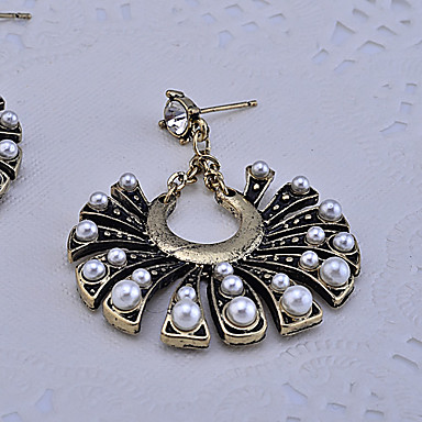 Вентилятор Vintage Pearl Pattern Серьги (бронза)