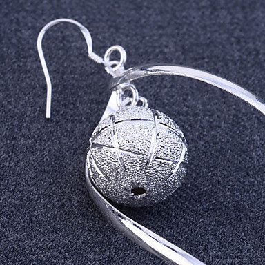 Lureme 925 Посеребренная формы Twist с серьгами матовый мяча