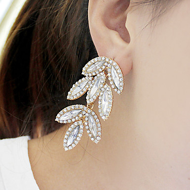 Урожай (листьев падения) Прозрачный падения Rhinestone Earringss (1 пара)