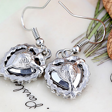 Sweet Heart Of The Ocean Blue Gem Сплав серебра Серьги (1 пара)