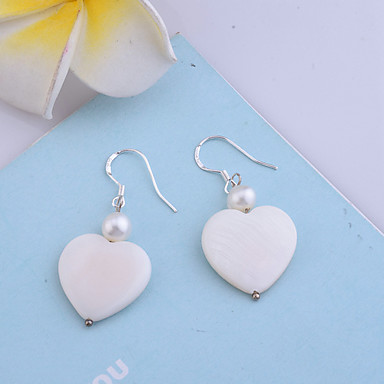 Сплав Перл Cowry Серьги Сердце Pattern