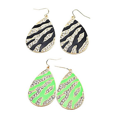 Позолоченный сплав Циркон Zebra-рубец Waterdrop Pattern Серьги (разных цветов)