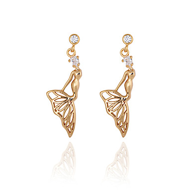 Позолоченные бронзовые серьги Циркон Стад ERZ0151