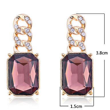 Lureme площади серьги Rhinestone стекла