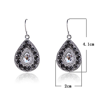 Циркон сплава год сбора винограда Waterdrop Pattern Серьги (случайный цвет)