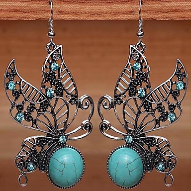 Vintage Butterfly Grreen бирюзовые серьги
