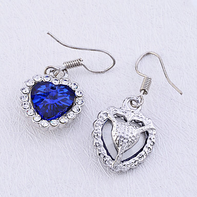 Lureme форме сердца стекло Rhinestone Серьги