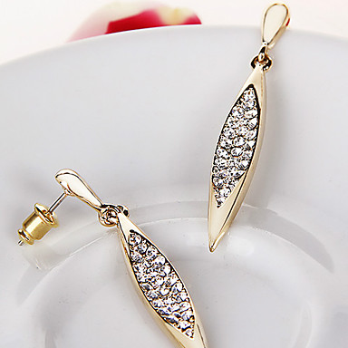 Sweet Стиль длинный отрезок падения Rhinestone Серьги