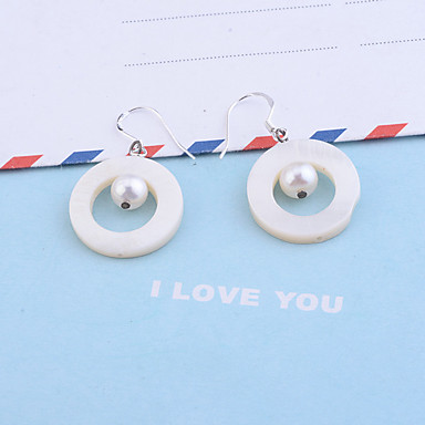 Сплав Перл Cowry Серьги Круглые Pattern