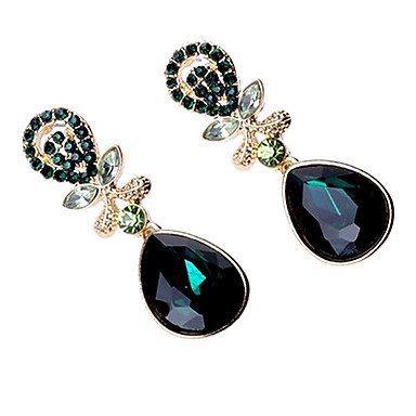 Мода (Water Drop) Темно-зеленый падения Rhinestone Серьги (темно-зеленый) (1 пара)