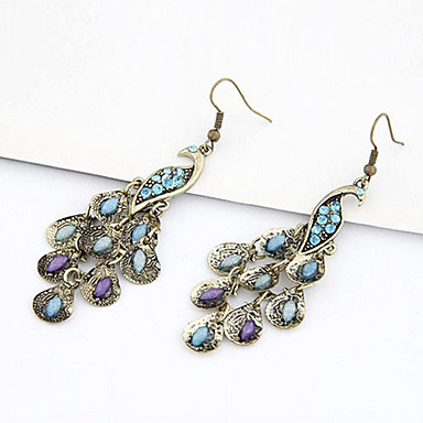 Урожай Rhinestone Павлин Eaarrings сплава формы