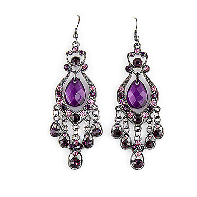 Элегантный сплав Rhinestone полые вода падения Кулон Серьги
