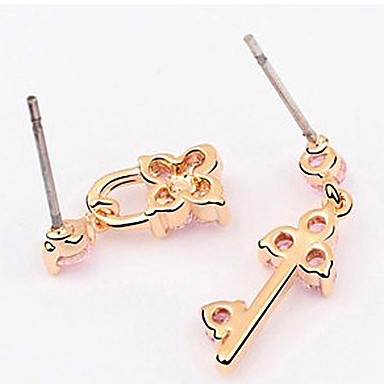 Key-как Циркон Серьги инкрустированный латунь