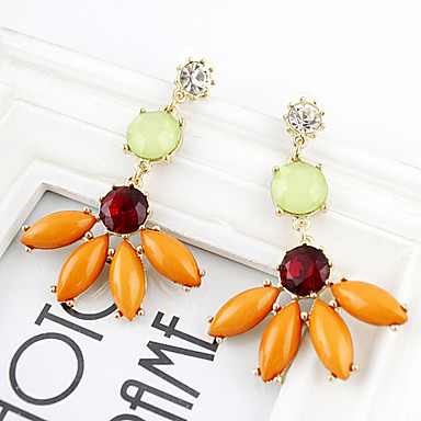 Сплав Rhinestone оранжевый цветок серьги падения