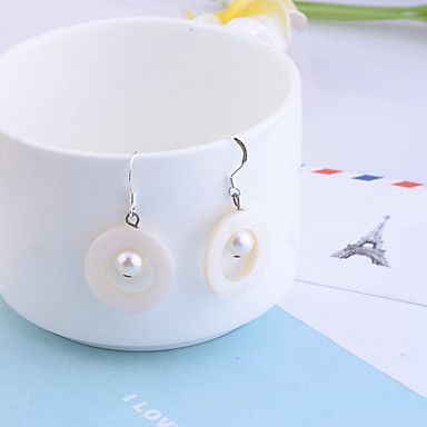 Сплав Перл Cowry Серьги Круглые Pattern
