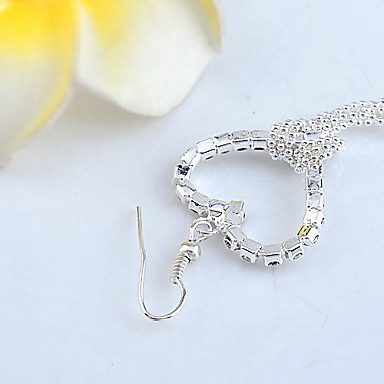 Сплав сердца Pattern кисти Серьги циркон