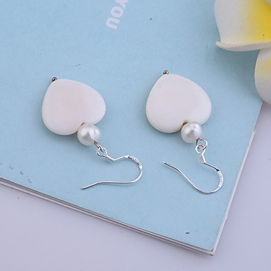 Сплав Перл Cowry Серьги Сердце Pattern