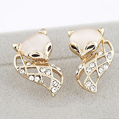 Сладкий Фокс Личность сплава серьги падения с Rhinestone (1 пара)