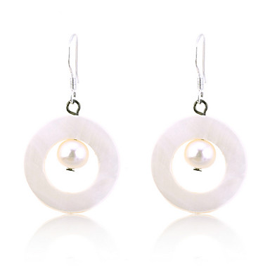 Сплав Перл Cowry Серьги Круглые Pattern