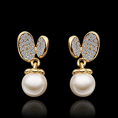 Шампанское 18K позолоченные серьги