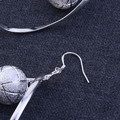 Lureme 925 Посеребренная формы Twist с серьгами матовый мяча