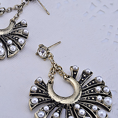 Вентилятор Vintage Pearl Pattern Серьги (бронза)
