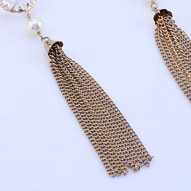 Lureme Позолоченные серьги Rhinestone Кристалл кисточкой